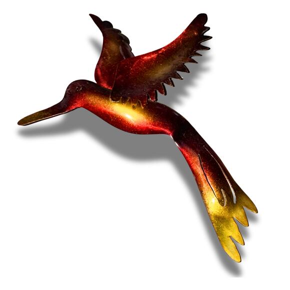 Made in Mexico Metal Wall Art | Hummingbird & Butterfly Trio | Rustic Garden - Picture 5 of 11